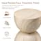 Glitzhome® 17.75" Multi-Functional Hourglass Faux Travertine Garden Stool